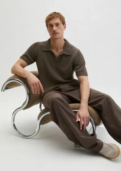 Kurzarm-Pullover regular aus lockerem Bändchengarn