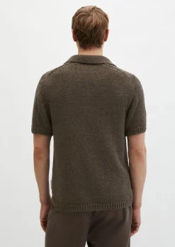 Kurzarm-Pullover regular aus lockerem Bändchengarn