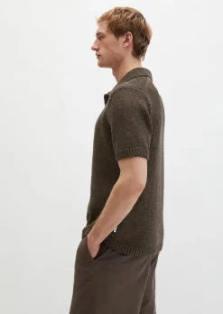 Kurzarm-Pullover regular aus lockerem Bändchengarn