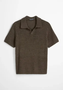 Kurzarm-Pullover regular aus lockerem Bändchengarn