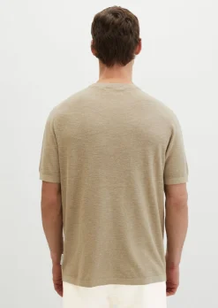Kurzarm-Pullover regular aus Bio-Baumwolle und Leinen