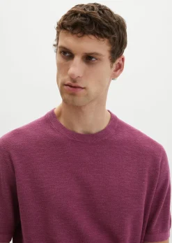 Kurzarm-Pullover regular aus Bio-Baumwolle und Leinen