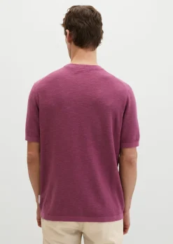 Kurzarm-Pullover regular aus Bio-Baumwolle und Leinen