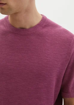 Kurzarm-Pullover regular aus Bio-Baumwolle und Leinen