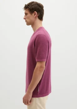 Kurzarm-Pullover regular aus Bio-Baumwolle und Leinen