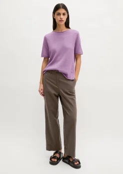 Kurzarm-Pullover regular aus Organic Cotton-Leinen-Mix