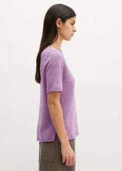 Kurzarm-Pullover regular aus Organic Cotton-Leinen-Mix