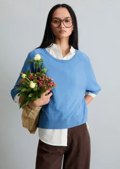 Kurzarm-Pullover relaxed aus weichem Organic-Cotton-Modal-Mix