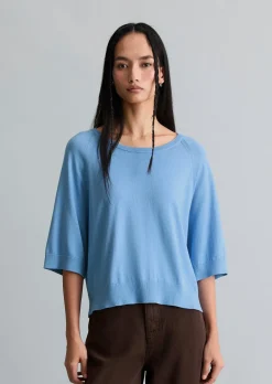 Kurzarm-Pullover relaxed aus weichem Organic-Cotton-Modal-Mix
