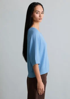 Kurzarm-Pullover relaxed aus weichem Organic-Cotton-Modal-Mix