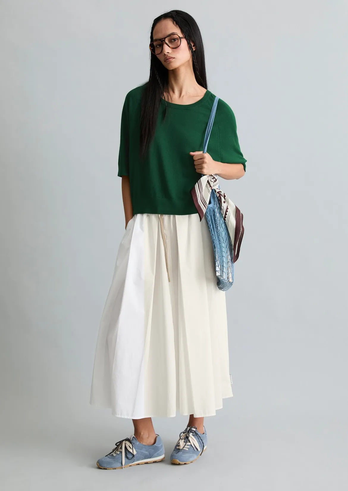 Kurzarm-Pullover relaxed aus weichem Organic-Cotton-Modal-Mix