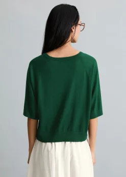 Kurzarm-Pullover relaxed aus weichem Organic-Cotton-Modal-Mix