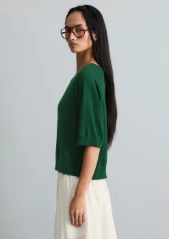 Kurzarm-Pullover relaxed aus weichem Organic-Cotton-Modal-Mix