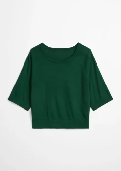 Kurzarm-Pullover relaxed aus weichem Organic-Cotton-Modal-Mix