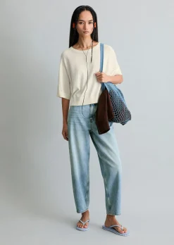 Kurzarm-Pullover relaxed aus weichem Organic-Cotton-Modal-Mix