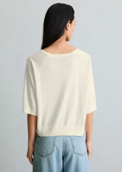Kurzarm-Pullover relaxed aus weichem Organic-Cotton-Modal-Mix