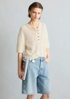 Kurzarm-Pullover relaxed aus Organic Cotton