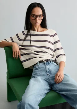 Kurzarm-Pullover relaxed aus weichem Organic-Cotton-Modal-Mix