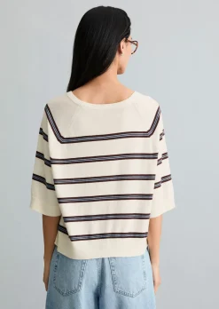 Kurzarm-Pullover relaxed aus weichem Organic-Cotton-Modal-Mix