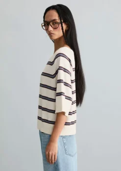 Kurzarm-Pullover relaxed aus weichem Organic-Cotton-Modal-Mix