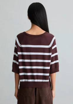 Kurzarm-Pullover relaxed aus weichem Organic-Cotton-Modal-Mix