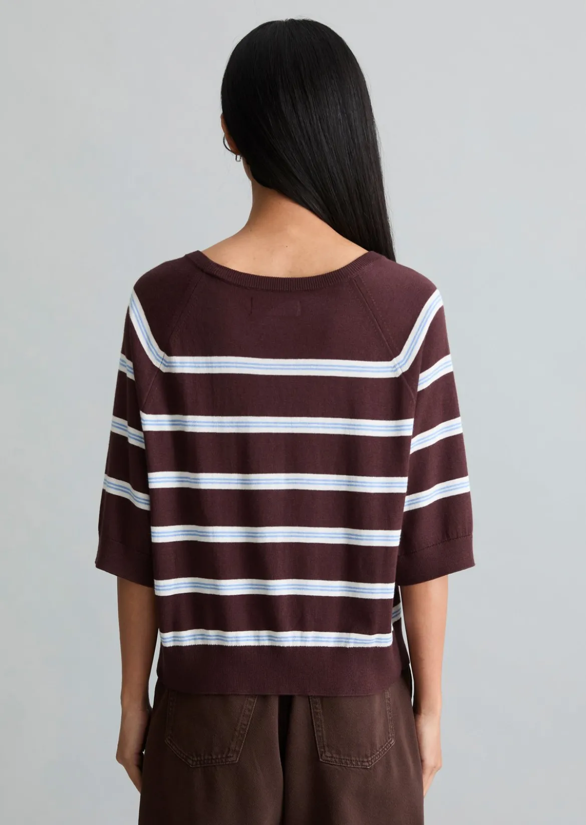 Kurzarm-Pullover relaxed aus weichem Organic-Cotton-Modal-Mix
