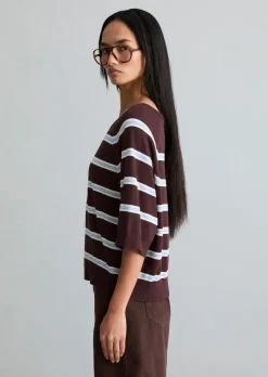 Kurzarm-Pullover relaxed aus weichem Organic-Cotton-Modal-Mix