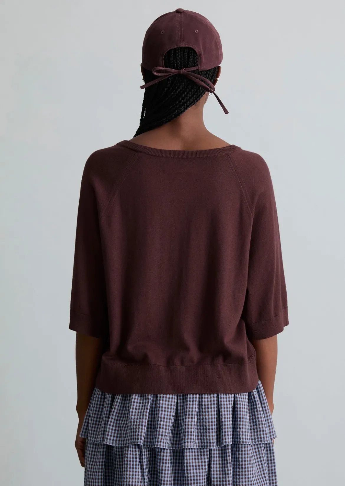 Kurzarm-Pullover relaxed aus weichem Organic-Cotton-Modal-Mix