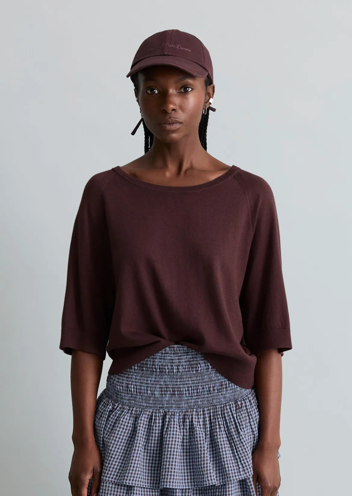 Kurzarm-Pullover relaxed aus weichem Organic-Cotton-Modal-Mix