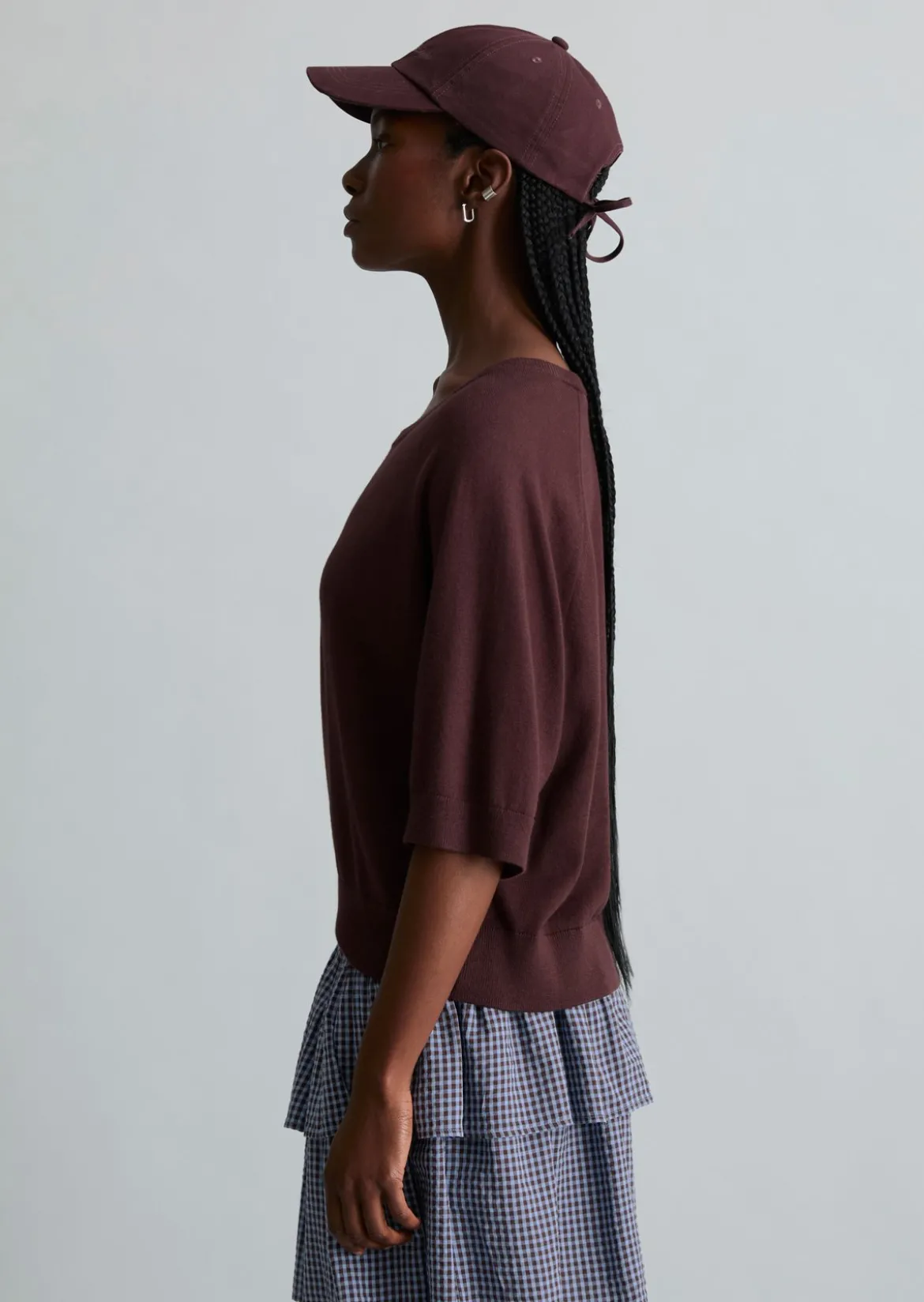 Kurzarm-Pullover relaxed aus weichem Organic-Cotton-Modal-Mix