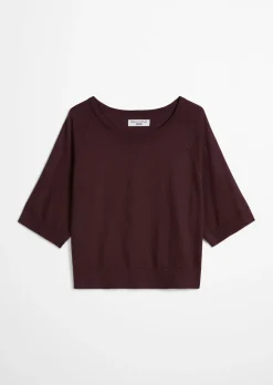 Kurzarm-Pullover relaxed aus weichem Organic-Cotton-Modal-Mix
