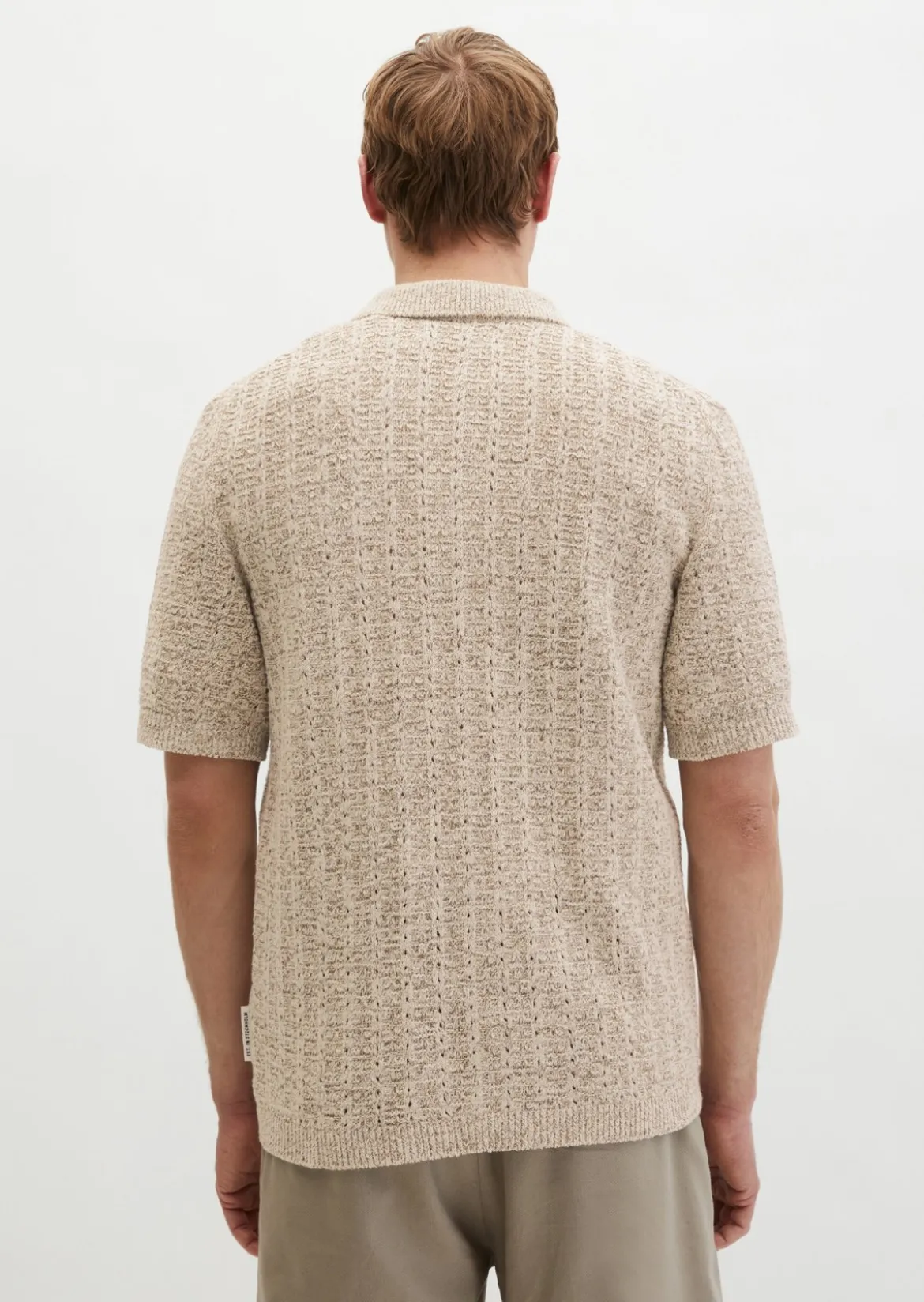 Kurzarm-Strickjacke regular aus lockerem Bändchengarn