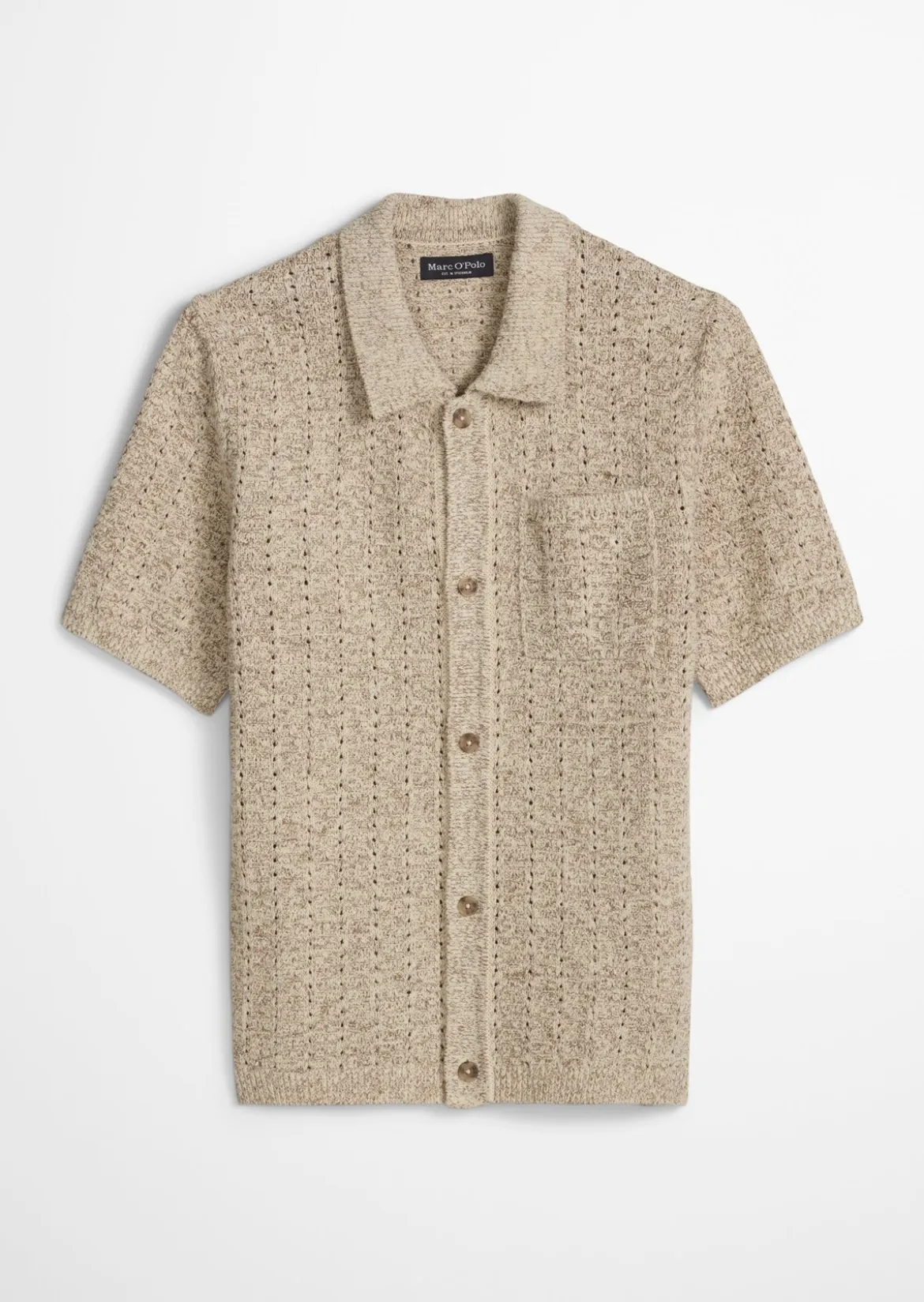 Kurzarm-Strickjacke regular aus lockerem Bändchengarn