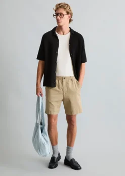 Kurzarm-Strickjacke relaxed mit Lochstruktur