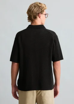 Kurzarm-Strickjacke relaxed mit Lochstruktur