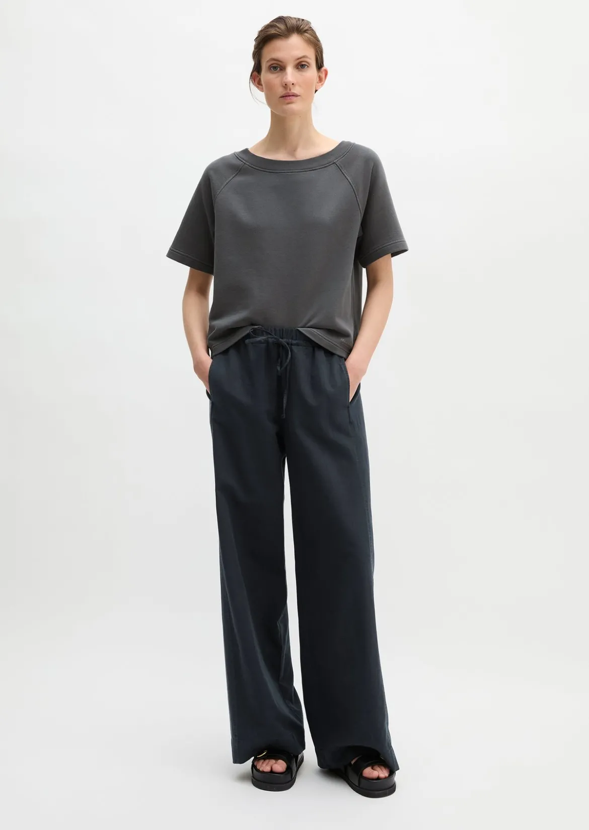 Kurzarm-Sweatshirt loose aus Organic Cotton