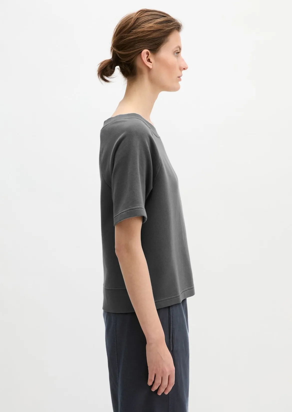 Kurzarm-Sweatshirt loose aus Organic Cotton