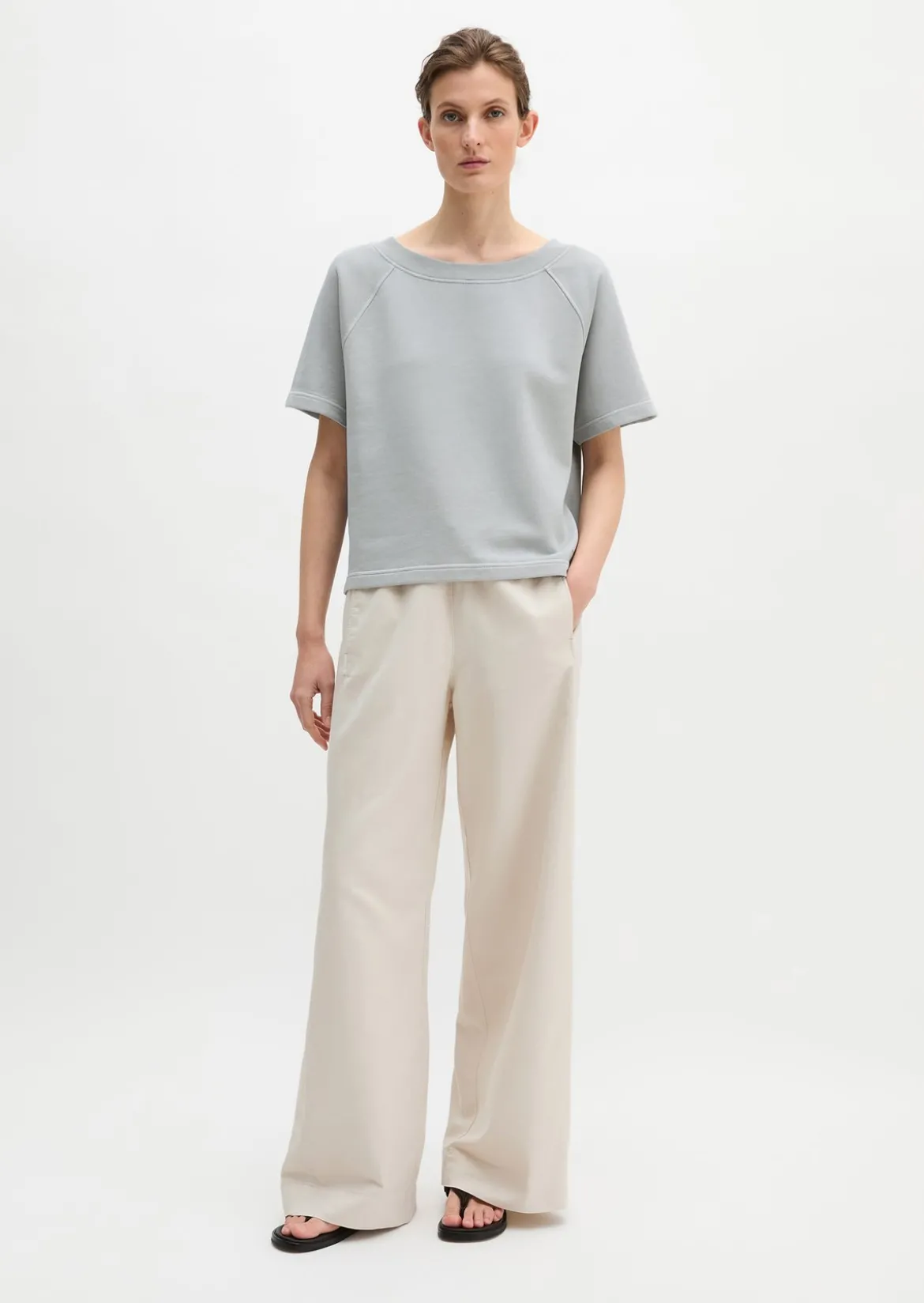Kurzarm-Sweatshirt loose aus Organic Cotton