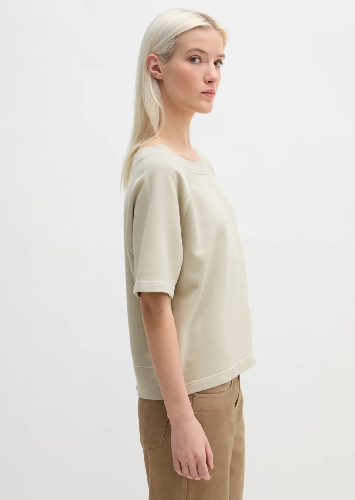 Kurzarm-Sweatshirt loose aus Organic Cotton