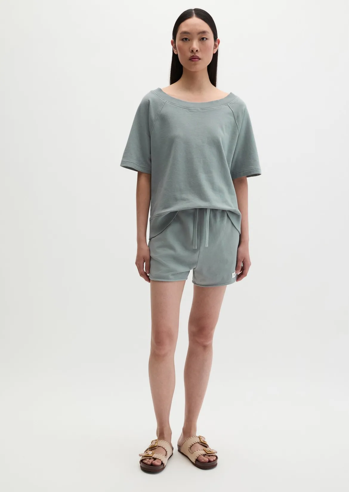 Kurzarm-Sweatshirt regular aus regenerativer Bio-Baumwolle