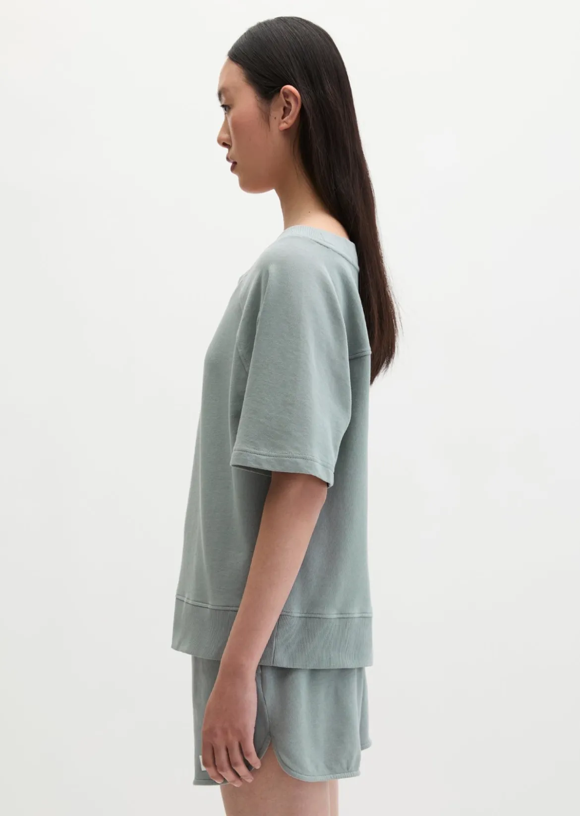 Kurzarm-Sweatshirt regular aus regenerativer Bio-Baumwolle