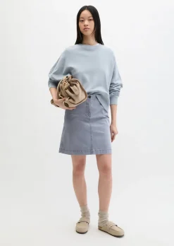 Kurzer Rock regular aus Brushed Cotton Twill