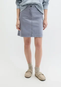 Kurzer Rock regular aus Brushed Cotton Twill
