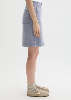 Kurzer Rock regular aus Brushed Cotton Twill