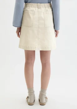 Kurzer Rock regular aus Brushed Cotton Twill