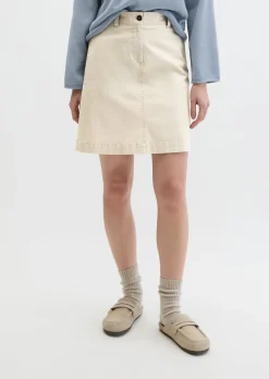 Kurzer Rock regular aus Brushed Cotton Twill