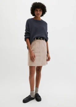 Kurzer Rock regular aus Brushed Cotton Twill
