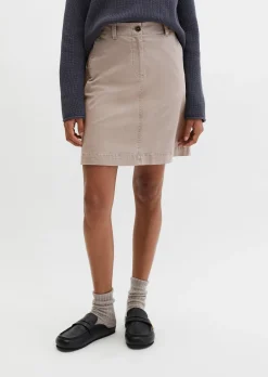Kurzer Rock regular aus Brushed Cotton Twill