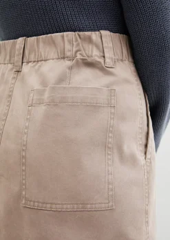 Kurzer Rock regular aus Brushed Cotton Twill