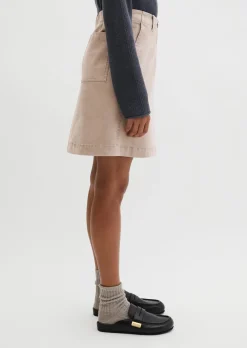 Kurzer Rock regular aus Brushed Cotton Twill